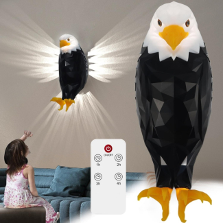 Eagle Shadow Projection Wall Lamp – Wireless Rechargeable LED Night Light – Creative Ambient Silhouette Mood Lighting for Living Room, Bedside, and Home Office Decor