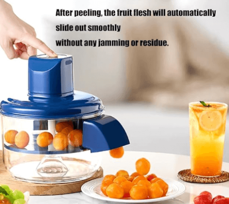 Automatic Electric Fruit Peeler Machine One-Touch Grape, Plum, Tomato & Garlic Peeling Device with Storage Bowl