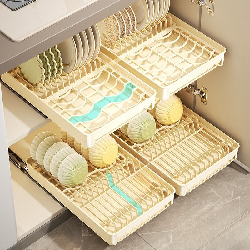 Cabinet Pull Out Drill Free Dish Rack