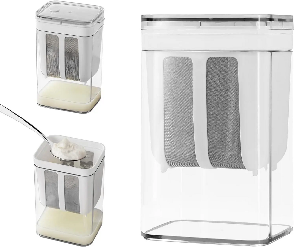 1500ML Multi-Purpose Greek Yogurt, Labneh, Soft Cheese & Hung Curd Maker | Yogurt Strainer & Filter | BPA-Free