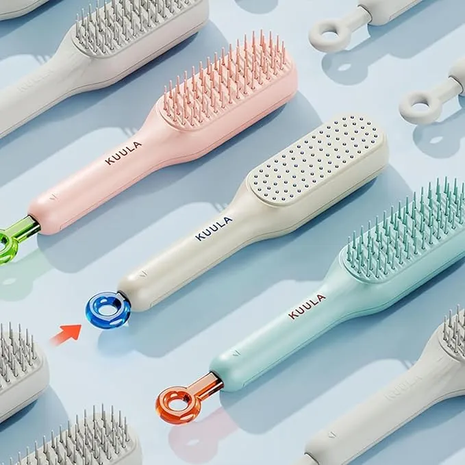 Self Cleaning Hair Brush, One-Click Cleaning Telescopic Hair Comb