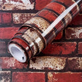 Self Adhesive Rustic Red Brick Marble Sheet  Size : 60 x 200cm