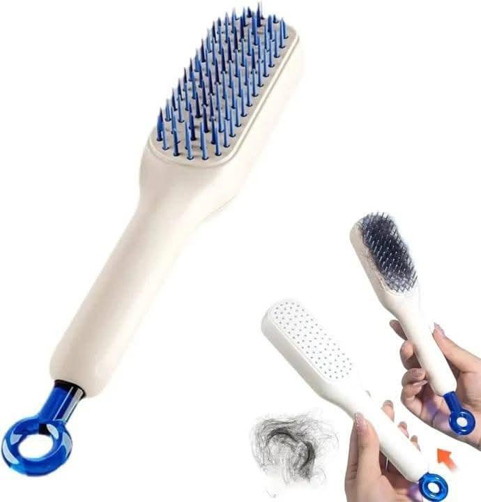Self Cleaning Hair Brush, One-Click Cleaning Telescopic Hair Comb