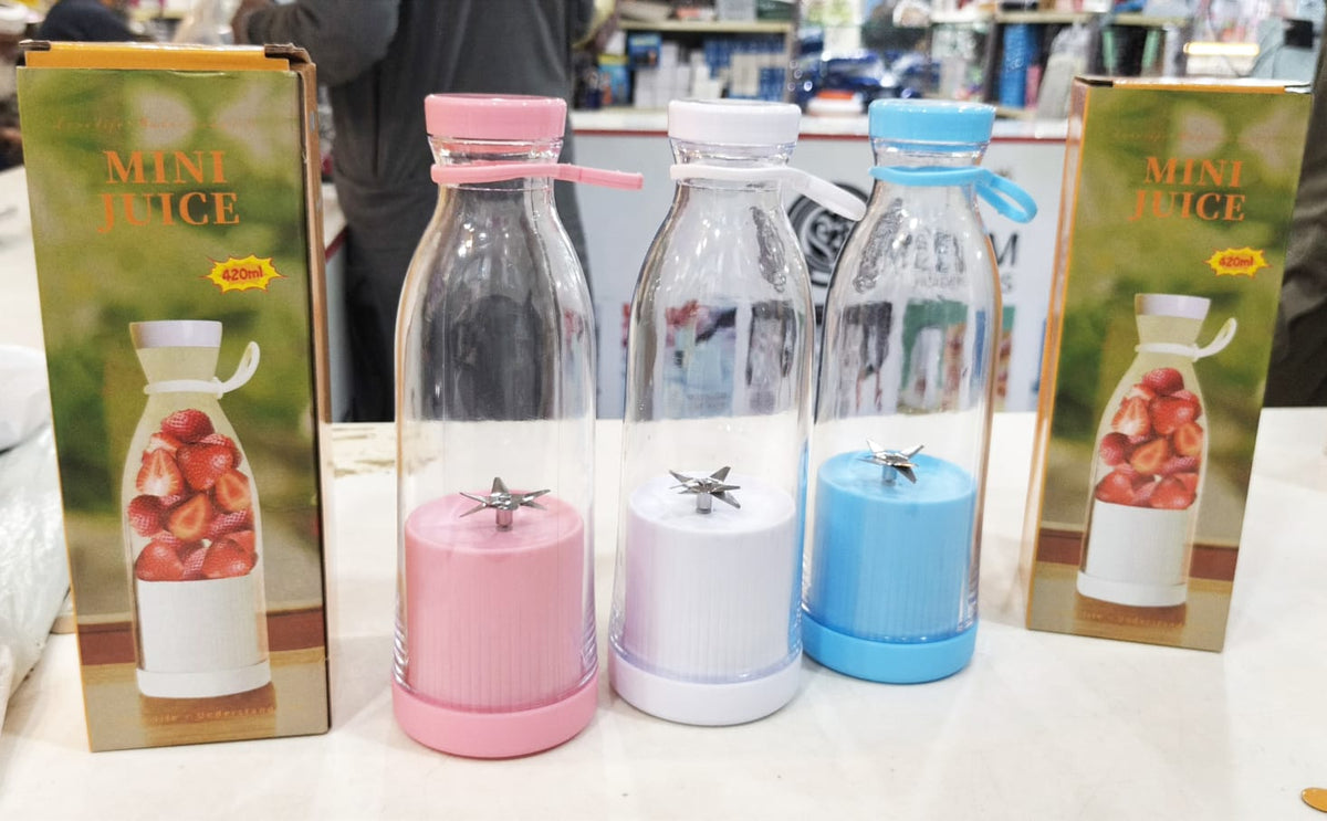 Portable Electric Juicer Bottle 420ml Pink Rechargeable