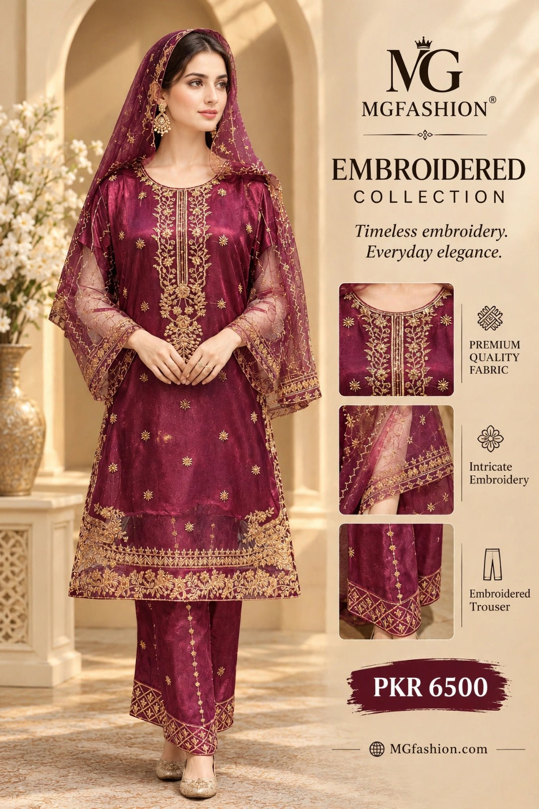MG Fashion - Embroidered 3 PES