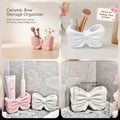Bow Shape Ceramic Makeup brush Holder | Elegant Makeup Organizer Cup