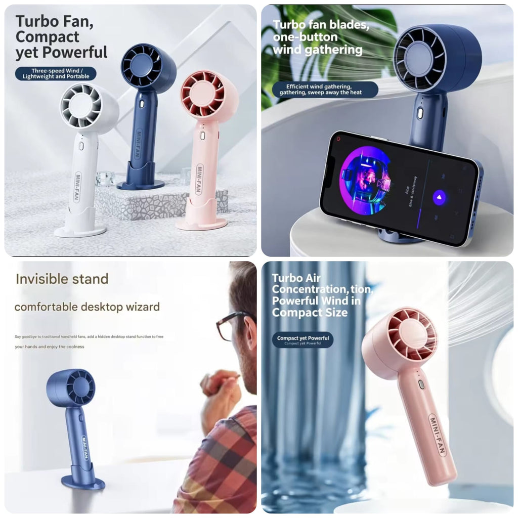 Portable Mini Rechargeable Fan with Three Wind Speed Gears