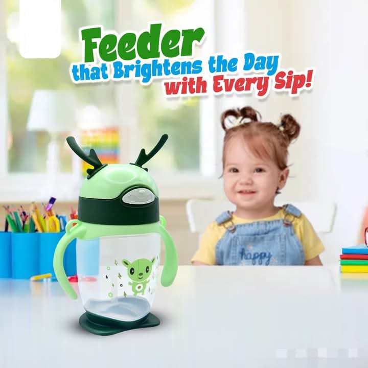 Cute Cartoon Printed Sippy Straw Cup 300ml Without Strap Box Pack  Random Colours