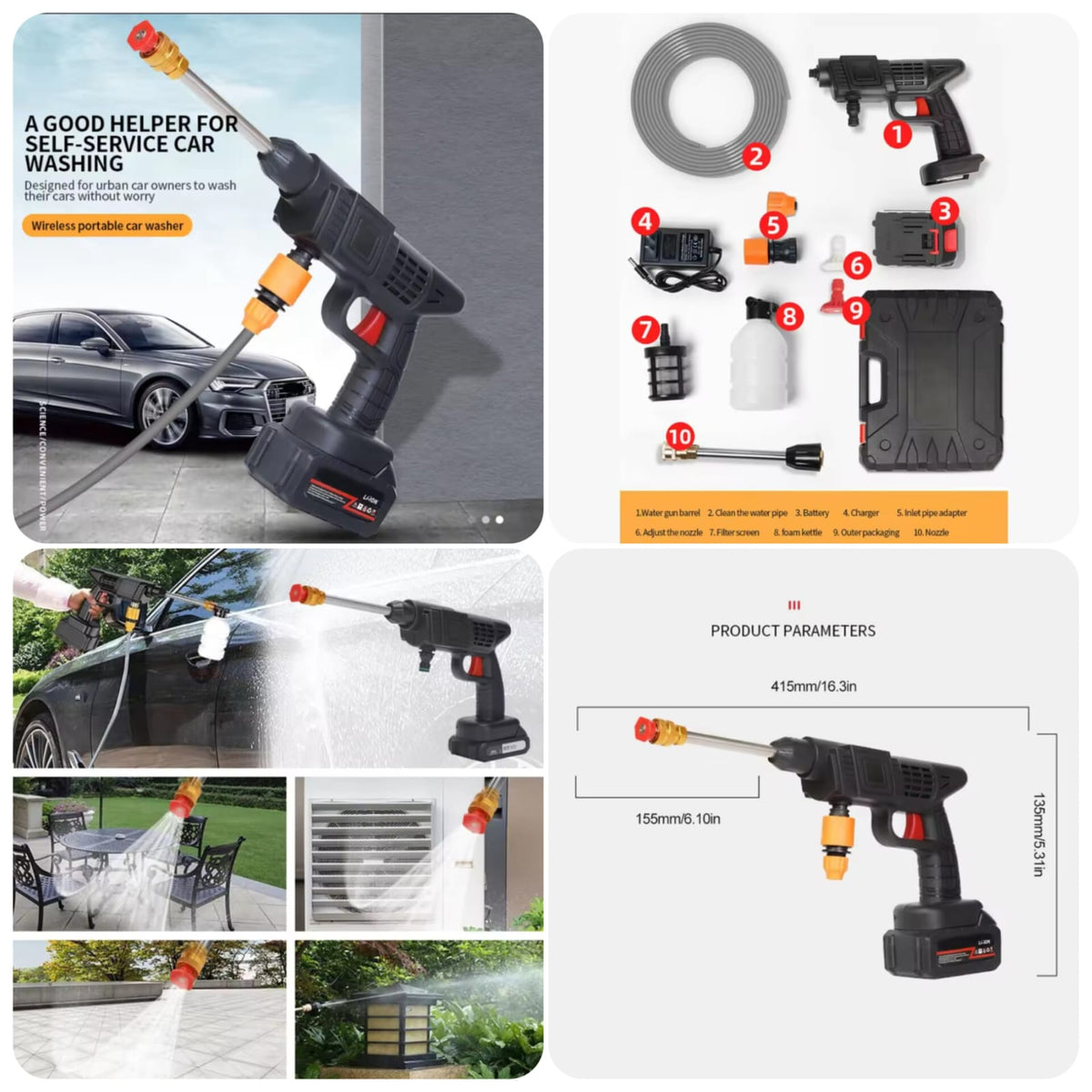 Recharge Cordless High Pressure Car Washer
