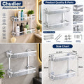 2 Layer Aluminium Bathroom Basket Shelf - Silver