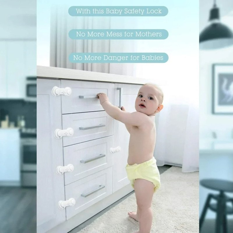 Child Safety Lock for Cabinets & Drawers & Fridge| Baby Safety Cabinet Lock Pakistan