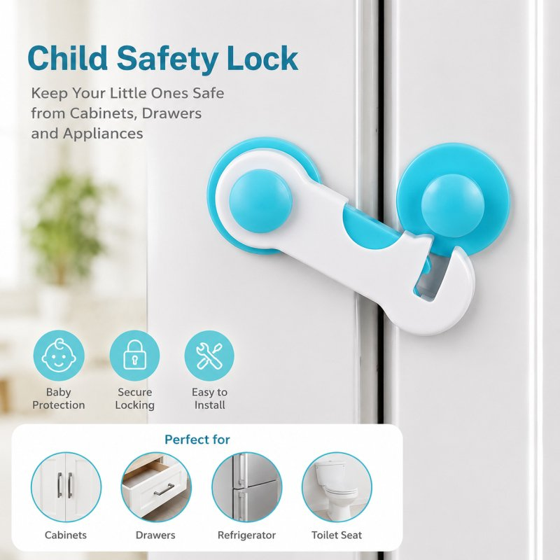 Child Safety Lock for Cabinets & Drawers & Fridge| Baby Safety Cabinet Lock Pakistan