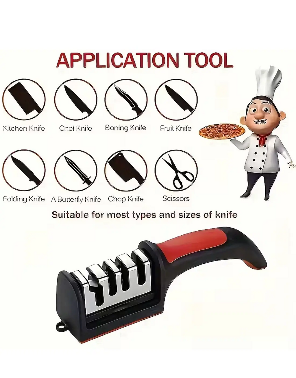 Professional  Knife Sharpener - Tungsten Steel, Diamond & Ceramic Sharpening Stones for Kitchen Knives